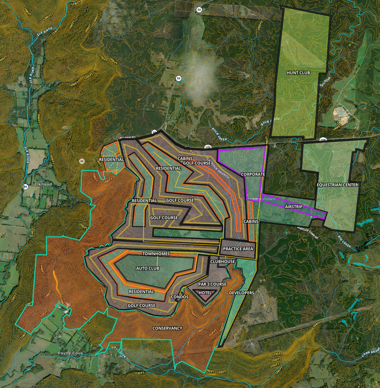 Current conceptual plan for Deer Run Reserve